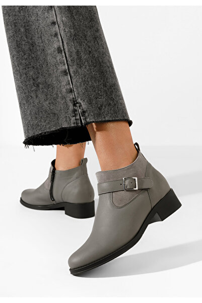 B T Shoes Women's leather boots Sarva gray