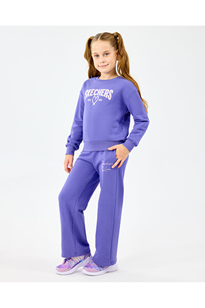 SKECHERS G Lw Fleece Sweatpant Büyük Kız Çocuk Mor Eşofman Altı SK2520004-3996