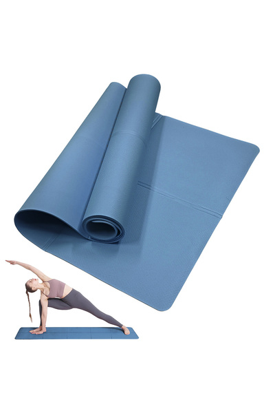 Choice سجادة يوغا رياضية زرقاء داكنة مصنوعة من إسفنج EVA المريح بسمك 4 مم، سج...