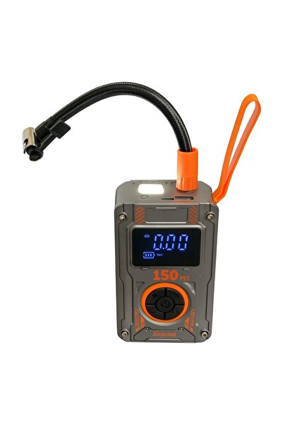 DigiMonster Şarjlı Lastik Şişirme Pombası Araba Bisiklet Top Uyumlu Taşınabilir Dijital Hava Kompresörü 150 PSI