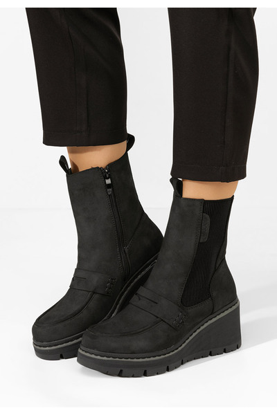 B T Shoes μποτακια πλατφορμεσ Saina Μαύρα
