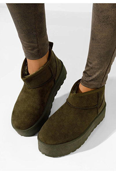 B T Shoes Zelené dámské válenky na platformě Lissie