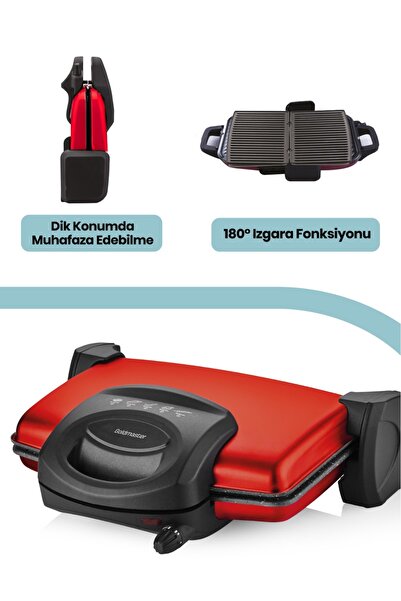 GOLDMASTER LEZZİTO BY-5401K TOST MAKİNESİ KIRMIZI