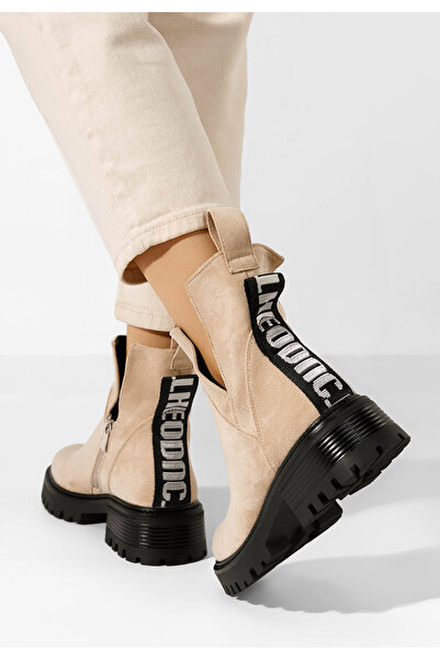 B T Shoes Γυναικεία μποτάκια Valene μπεζ