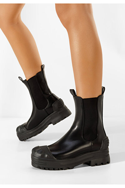 B T Shoes Γυναικεία μποτάκια Μαύρα Erillas