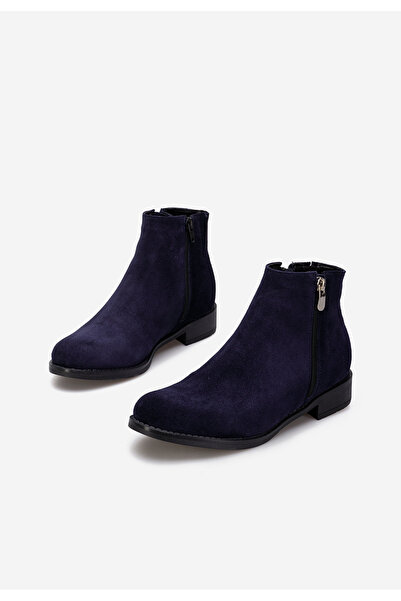 B T Shoes Γυναικεία δερμάτινα μποτάκια μπλε Gracia V2