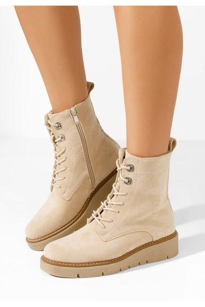 B T Shoes Γυναικεία μποτάκια Terrianna μπεζ