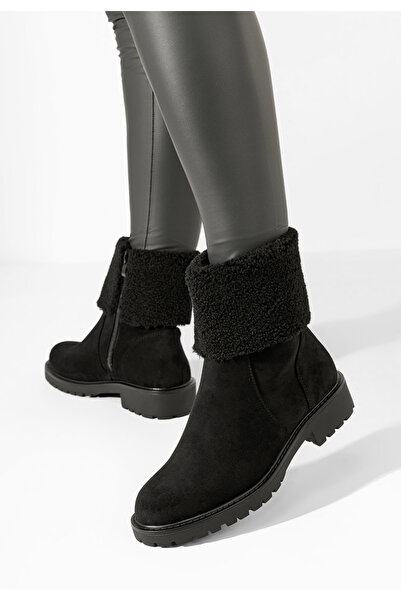 B T Shoes Ghete imblanite dama Lyora negre