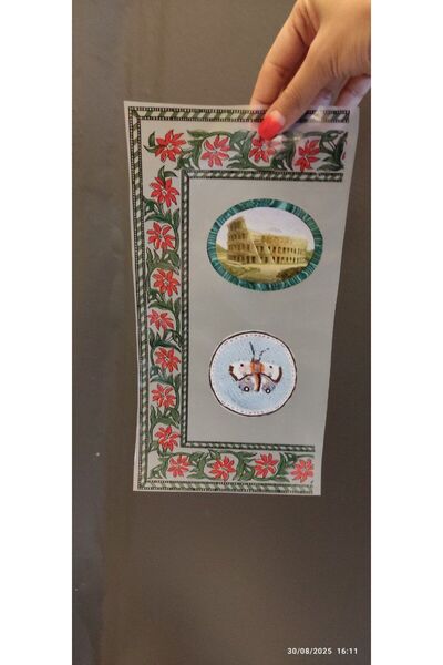 Gönülden Tasarım Imprimare prin transfer cu rame florale, care se lipesc cu f...