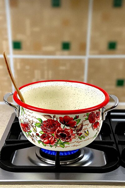 İnci Emaye No. 22 Enamel Pot, Serving, Food Camping, Picnic, Dowry