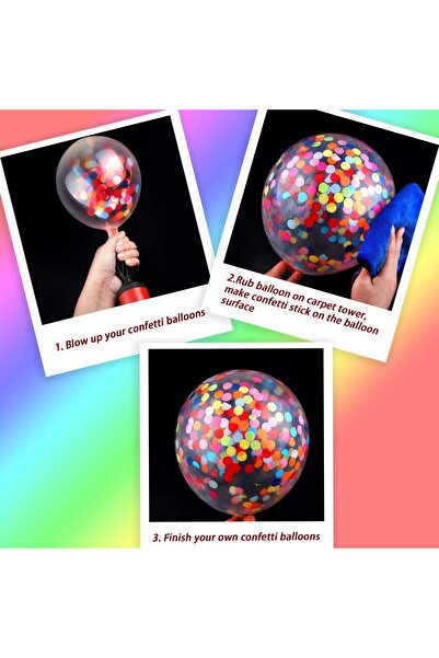 Flippy Set of 10 Latex Balloons, Flippy, Party Confetti Pattern, 30 cm, Multicolored, 2.8 g