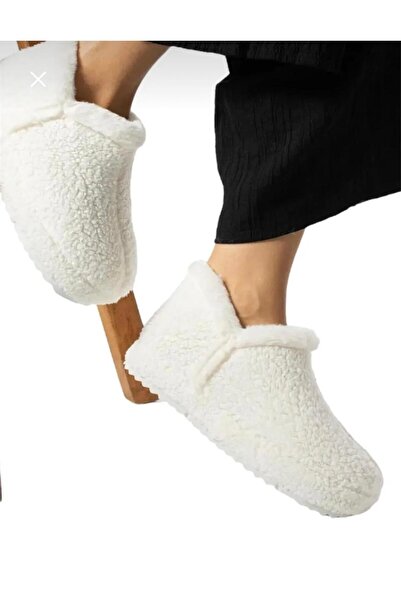 İpek Women's Plush Fluffy Non-Slip Sole Slippers Home Boots