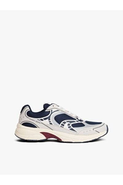 Tommy Hilfiger Erkek Yüksek Rahat Taban Nefes Alabilen File Detaylı Lacivert-Beyaz Sneaker EM0EM01622-0GZ