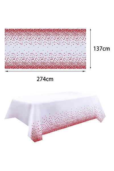 Flippy PEVA Tablecloth, Polka Dot Print, 137 x 274 cm, Waterproof, Stain-Resistant, Red