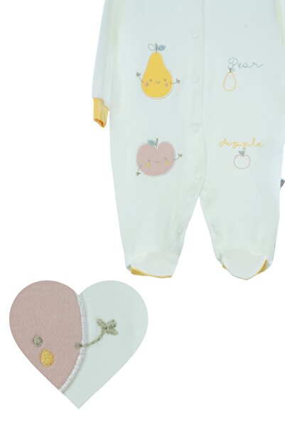 Oppland Baby Boy Jumpsuit 3-6 Months Organic 100% Cotton Fabric Long Sleeve Snap Fastener Opebt25Byzmod51