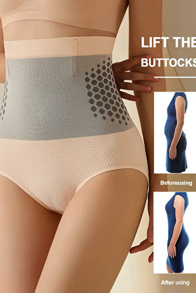 Trade Bazaar Kadın Yüksek Bel Şekillendirici Karın Kontrol Şortu – Geometrik Desenli, Kalça Kaldırma & Duruş Düze