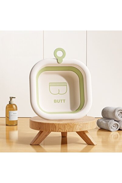 Flippy Foldable Baby Bath Tub, Square, Green, 30x30x3.5 cm, 3.5 L