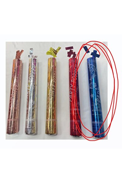 Flippy Σωλήνας κομφετί, Flippy, για πάρτι, 30x5 εκ., Λαμπερό πυρίμαχο κομφετί, με περιστρεφόμενη απελευθέρωση, μπλε