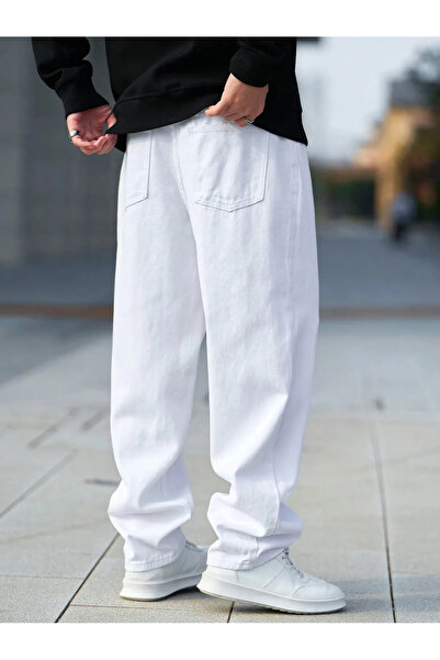 Wkm Denim Erkek Casual Baggy Denim Jean Kot Pantolon