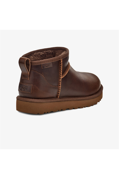 UGG Classic Ultra Mini Lthr Regen Kadın Kahverengi Bot