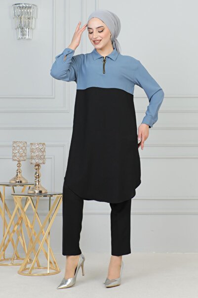 Missvalle Τονίκ με φερμουάρ με λεπτομέρειες Ice Blue 6098