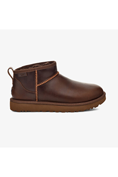 UGG Classic Ultra Mini Lthr Regen Kadın Kahverengi Bot