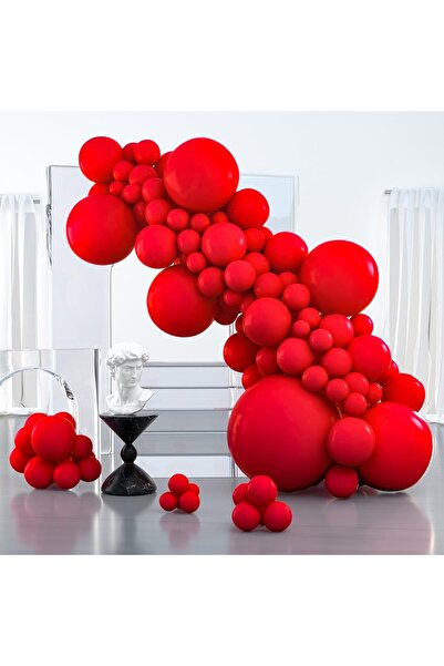 Flippy Set of 10 Latex Balloons, Flippy, Party Model, 13 cm, 1 g, Red