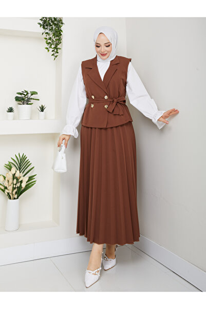 modapark.ist Women's Triple Vest and Skirt Set