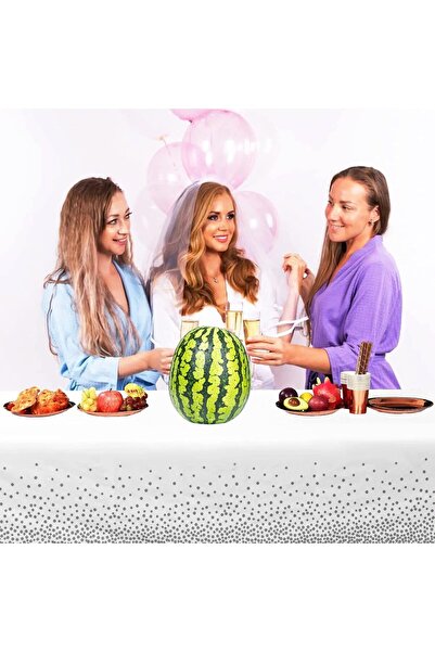 Flippy PEVA Tablecloth, Polka Dot Print, 137 x 274 cm, Waterproof, Gray