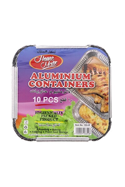 Homemate عبوات ألومنيوم من هوم ميت، ١٠ قطع - متينة، مانعة للتسرب، آمنة للاستخ...