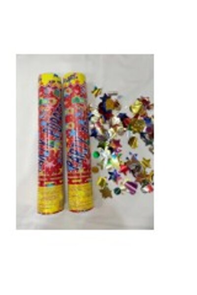 Flippy Κανόνι κομφετί, Flippy, για πάρτι, 60x5 εκ., Αστέρι, Καρδιές, Πούλιες, Λαμπερό, 3 εκ., Πολύχρωμο