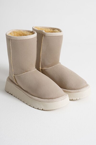 ripuvainen Embrisa Women's Waterproof Suede Winter Sheepskin Boots - Beige