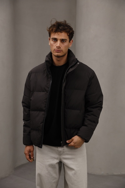 Bürke Anthracite Color Water and Windproof Coat with Fiber Filling Inside