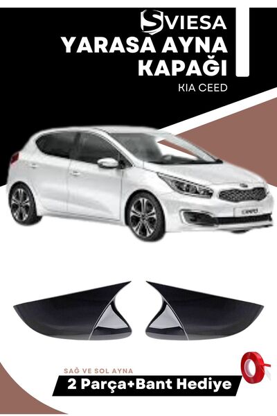 Sviesa Kia Ceed 2012-2017 Uyumlu Batman Yarasa Ayna Kapağı Piano Black