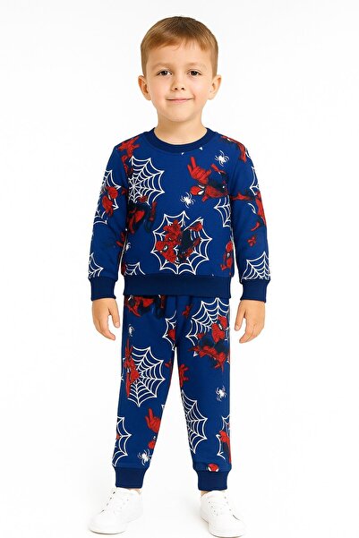 NEWKİDS Baskılı 2 İplik Şardonlu Pamuk Erkek Çocuk Takım