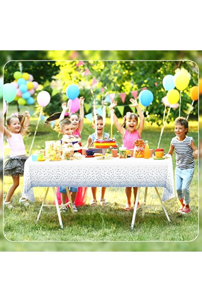 Flippy Tablecloth, Flippy, PEVA, Polka Dot Print, 137 x 274 cm, Waterproof, Blue