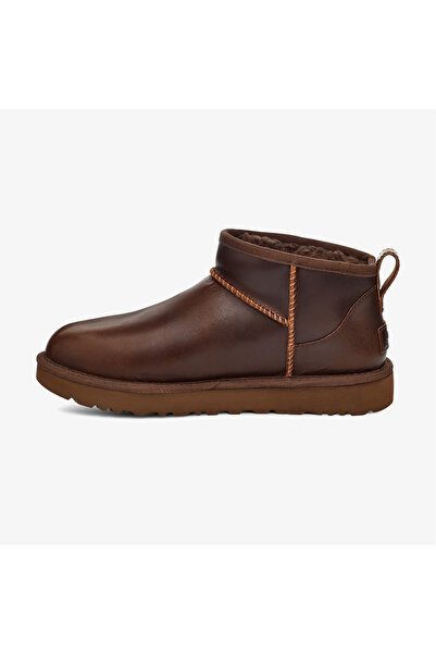 UGG Classic Ultra Mini Lthr Regen Kadın Kahverengi Bot
