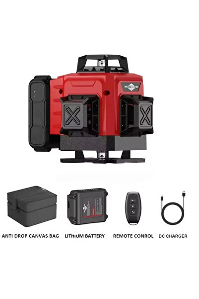 Denx DX3308 3D-4D Laser Level Meter – High Precision ±0.22mm, 20m Working Range, Rechargeable Battery