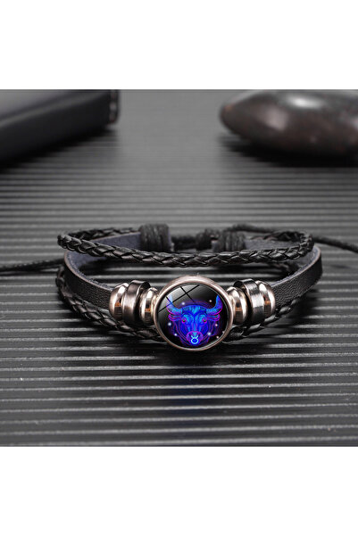 Choice3 YA0722-5-Taurus 12 Zodiac Signs Ctellation Charm Luminous Bracelet fo...