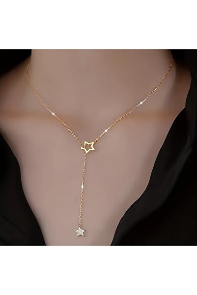 Choice قلادة أنيقة لامعة على شكل نجمة على شكل حرف Y، قطعة واحدة، مثالية للارت...