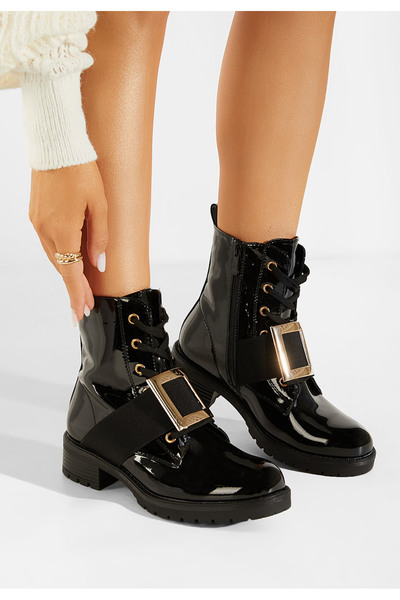 B T Shoes Γυναικεία μποτάκια Μαύρα Samisa