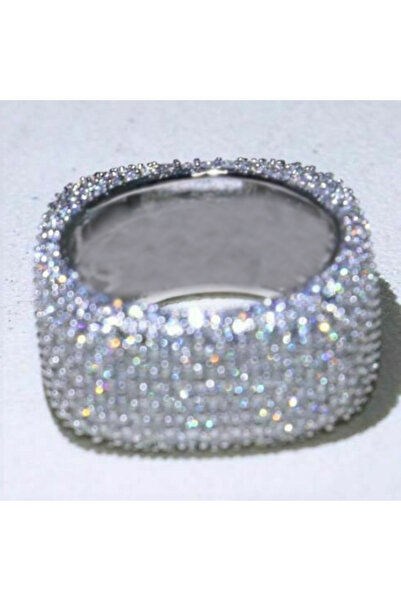 Choice 10 F1463 Huitan Bling Bling خواتم نسائية مرصعة بالزركونيا المكعبة بتصميم هندسي مربع أنيق