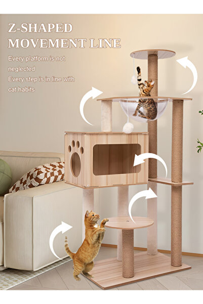 KidLe Large Space Capsule Cat House Cat Tree Cat Climbing Frame Cat Tower