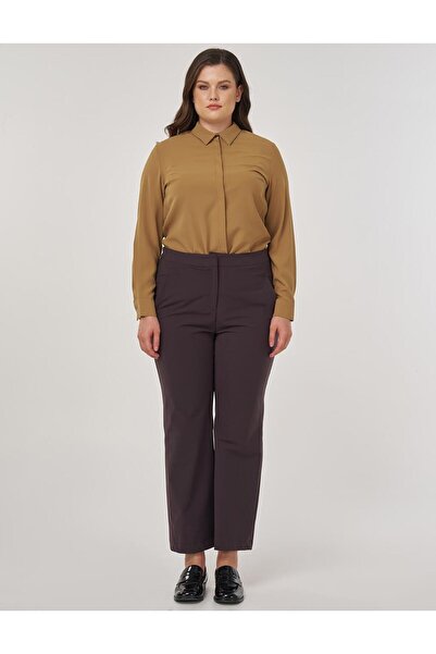 Kayra High Waist Wide Leg Pants Dark Brown