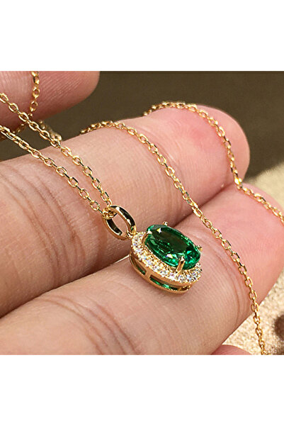 Choice XL846 قلادة هويتان الأنيقة ذات اللون الأخضر المكعب من الزركون للنساء ل...
