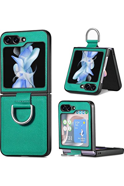 O Ozone غطاء حماية لهاتف سامسونج جالاكسي زد فليب ٥ | جراب جلدي مع حامل حلقي |...