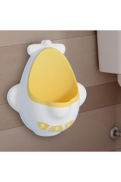 Flippy Boys Urinal 0-8 Years, Airplane, Brush, Wall Mounted, Self-Adhesive, 29x33.5cm, White/Yellow