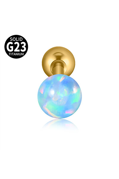 Choice 5mm Opal Golden E11 Opal 1PC Titanium Opal Ball Ear Tragus Earrings Ear Helix Tragus Cartilage Helix