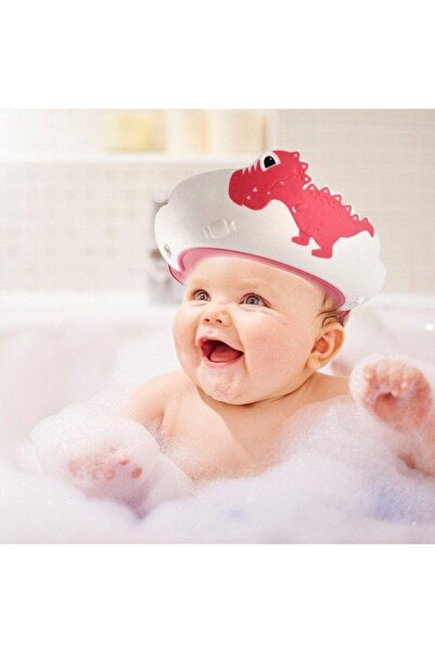 Flippy Children's Bathroom Protective Visor, Fippy, Dinosaur, Adjustable Size, TPE+PP, 22x21 cm, Red