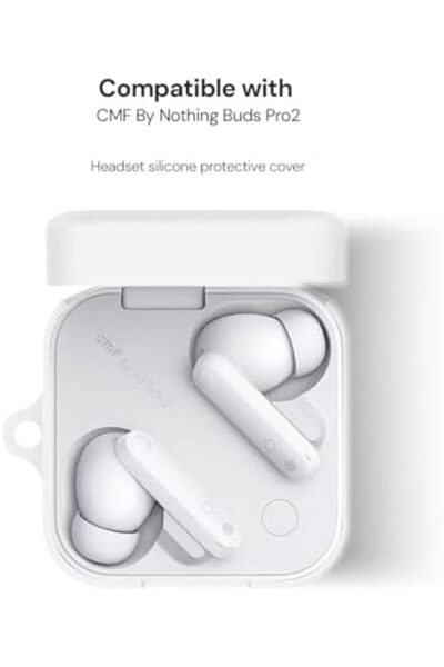 O Ozone Nothing buds Pro 2 Case Cover | Silicone Protective Headphone case - White